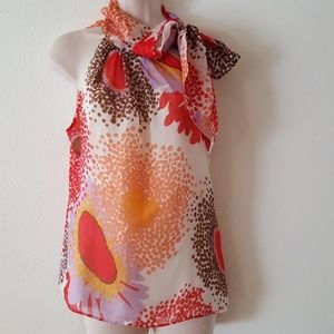 ZARA Necktie silk blouse